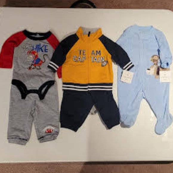 Carter's Other - 2 NWT & 1 NWOT Boys 3 month outfits -see description for details